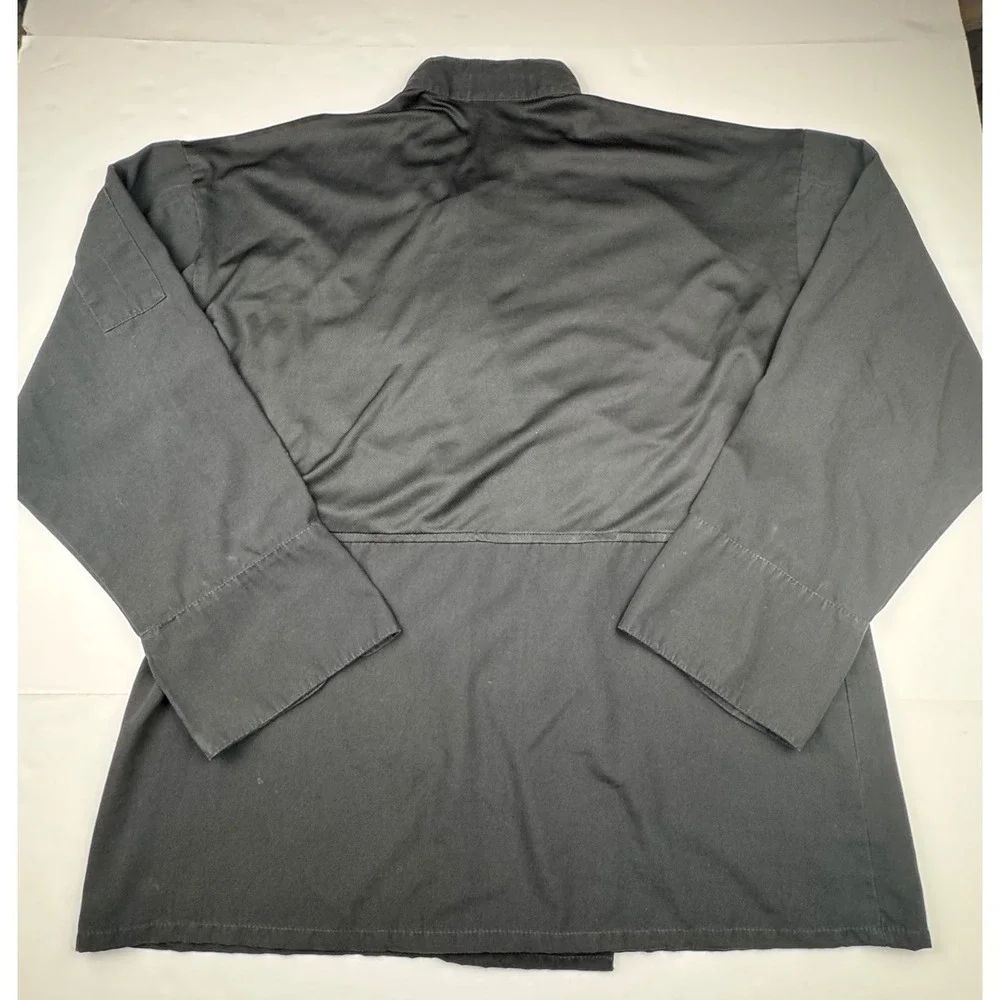 Uncommon Threads Mens Chef Coat Large Black Polyester Professional Kitchen Work